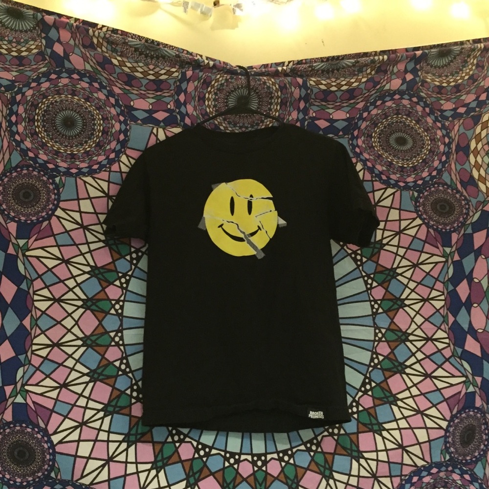 taped together smiley t-shirt!